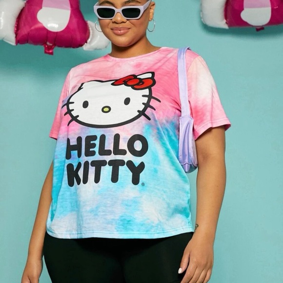 🎀 1X-4X Women’s SHEIN x Hello Kitty Tie-Dye Graphic Tee - Picture 8 of 8